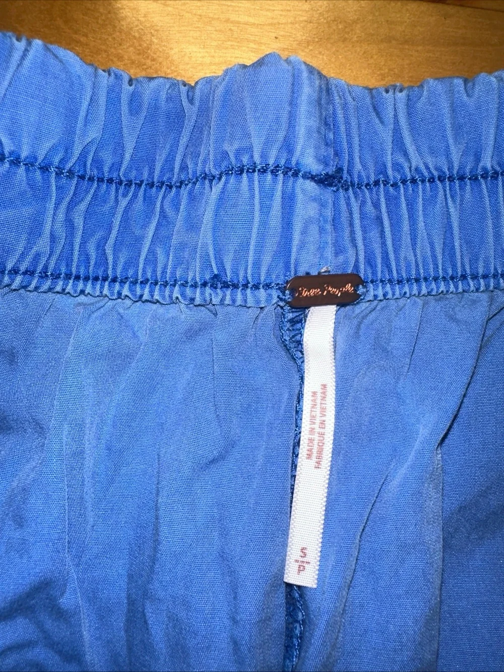 Free People Womens s Cobalt Blue Cotton Barrel Pants Pull On Tapered Leg Boho